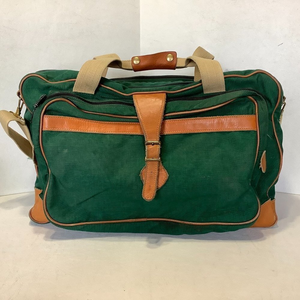 Vintage Wilderness Experience Duffle Bag Green 20" x 12" - Picture 2 of 16